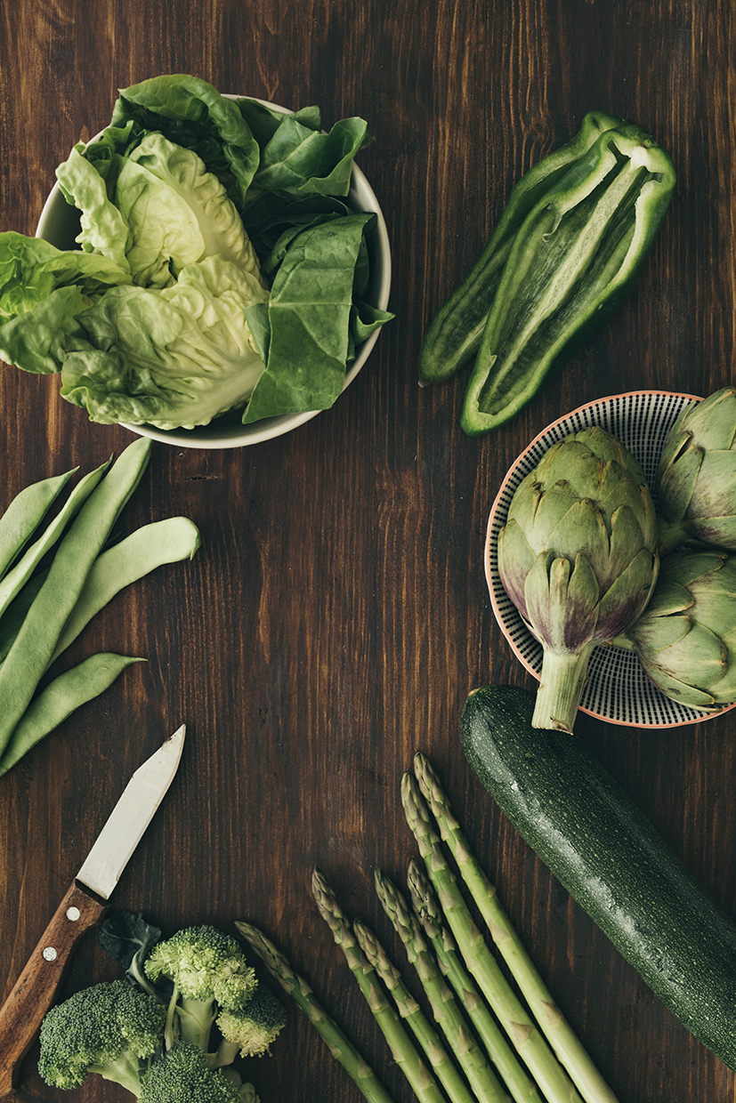 Close up view of ripe colorful vegetables